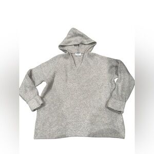 Gray Ribbed Knit Old Navy Tunic Length‎ Hooded Sweater